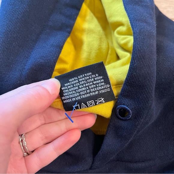 Wu Tang Clan Wear Hoodie Shaolin Embroidered Blue Yellow Colorblock Mens Size M - Picture 3 of 4